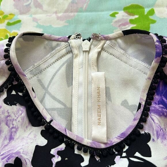 Naeem Khan Silk Mermaid Style Midi Floral Dress - 6 - Picture 11 of 15